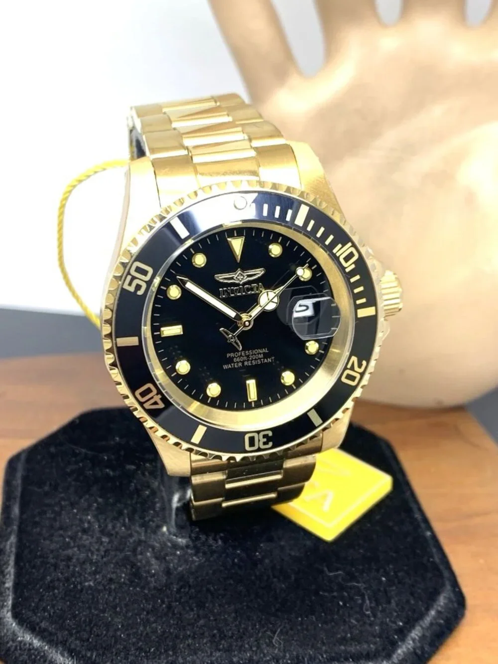 Invicta Men's Watch 26975 Pro Diver Black Dial Gold Stainless Steel Quartz 40mm